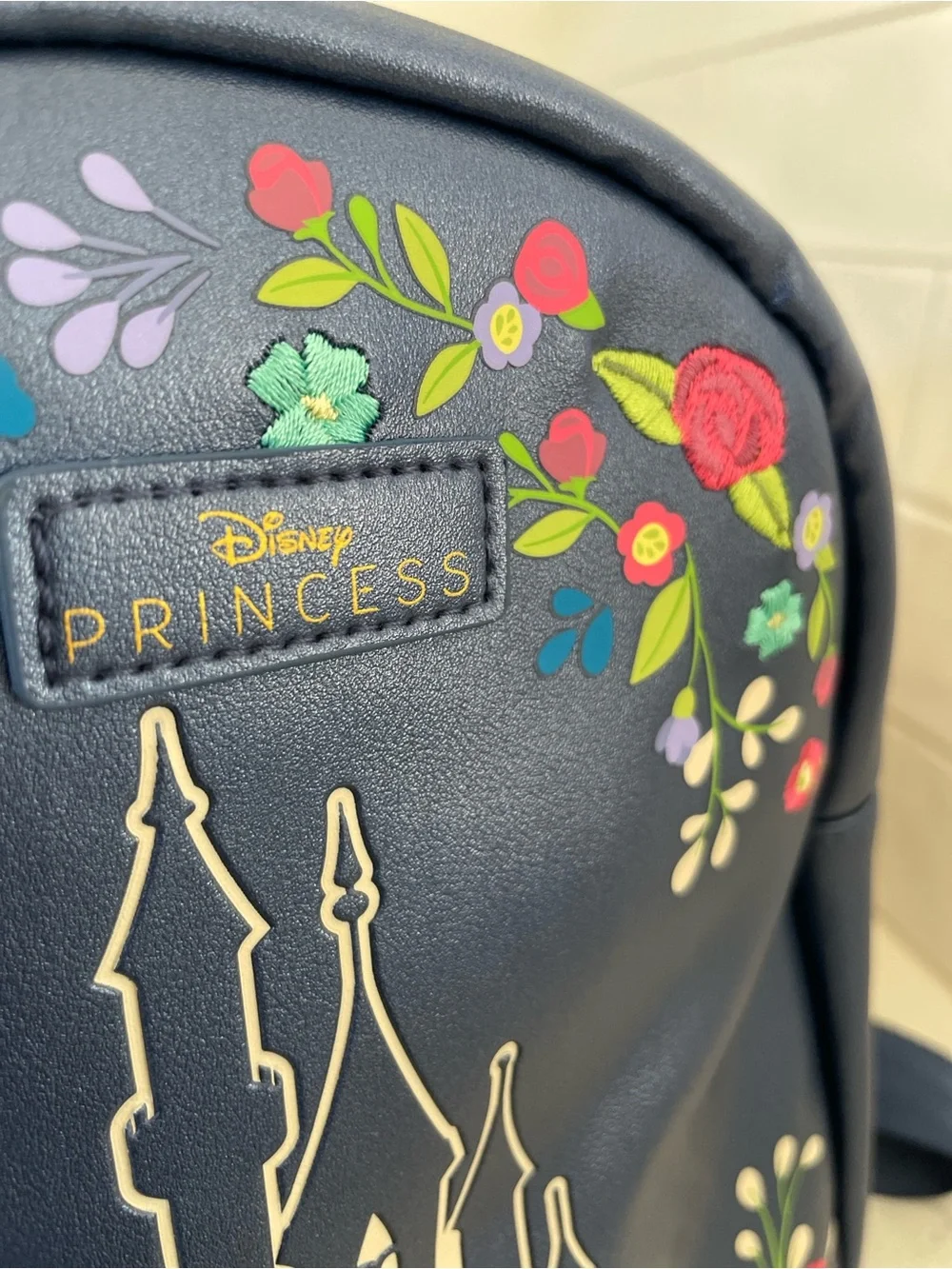 Disney Princess Navy Floral Castle Mini Backpack